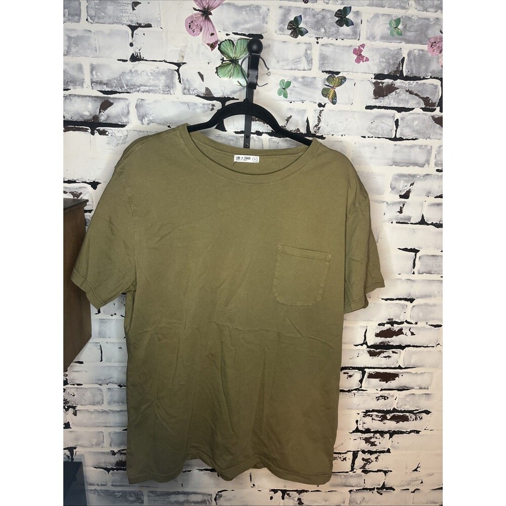 Line of Trade T-Shirt Mens Large Short Sleeve Crew Neck Khaki Green XL